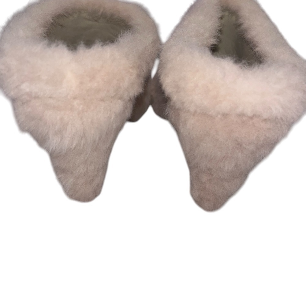 KHAITE Pink Shearling Mules Slide Sandals Heels 9 Marion Fuzzy Party New 🟠 - Picture 7 of 11